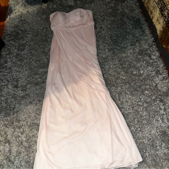 David's Bridal strapless champagne pink dress size 12 - Picture 1 of 5